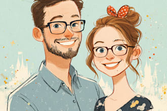 do cute disney cartoon portrait