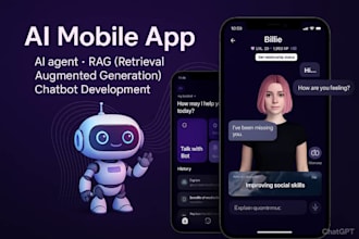 develop ai mobile app ai website agent rag, ai chatbot development open ai
