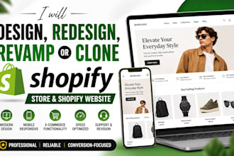 design, redesign, revamp or clone shopify store and shopify website