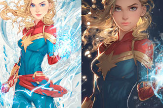 draw you as a superhero marvel or dc character