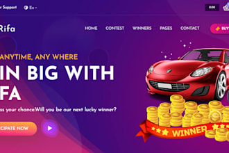 build raffle website, competition website, giveaway website with ticket function