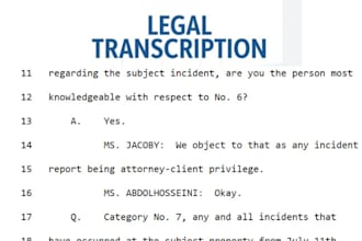transcribe court hearings and depositions professionally