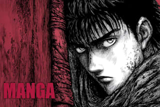draw manga page custom dark berserk style art in high quality
