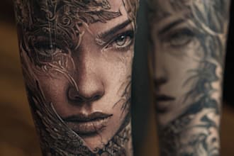 create custom tattoo art, tattoo sleeve design, tattoo artist