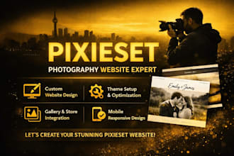 design attractive pixieset website, photography website, squarespace