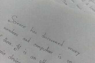write aesthetic handwritten notes and letters in english