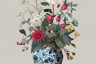 illustrate plants and flowers in a professional botanical