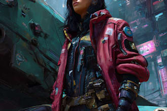 design sci fi, cyberpunk, mecha character design for you