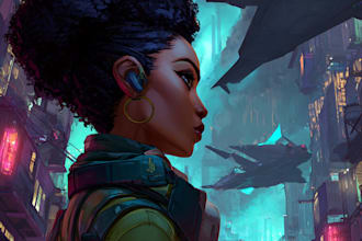 sci fi character illustration or sci fi character art