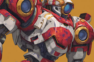 draw your mecha robot fanart or original in digital artwork