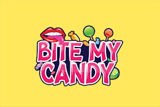 beautiful candy, sweets, treat, snacks, or, food logo