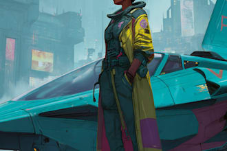 a sci fi character illustration or sci fi character