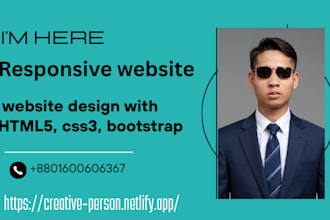 modern responsive website design with HTML5, css3, bootstrap