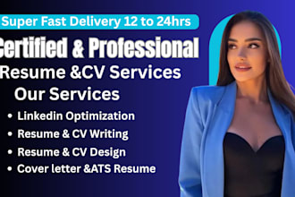 write and design CV, resume, cover letter and optimize linkedin