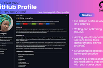 help you optimize your github profile and teach you project documentation