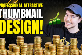 design attractive clickbait youtube thumbnails CTR booster