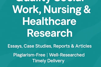write quality social work, nursing and healthcare research