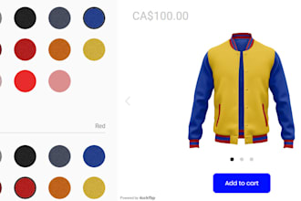 develop 2d or 3d jersey jacket t shirt configurator on kickflip zakeke shopify
