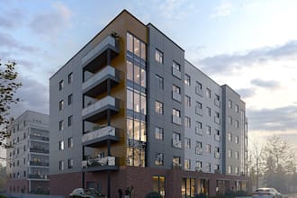 design 3d model commercial exterior family building apartment unit walkthrough