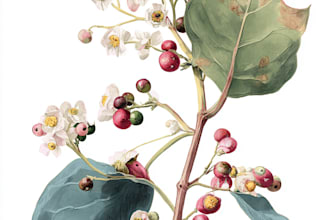 make a watercolor illustration of a botanical art