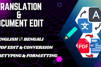 translate, edit hand writing and scanned document