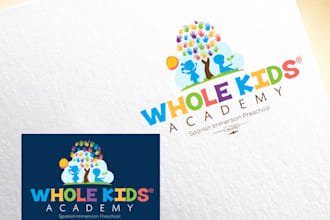 design childcare, education kids, and children logo