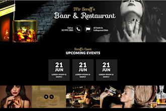 design luxury bar website, pub store website nightclubs website coffee shop web
