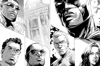 draw superhero character comic  for you