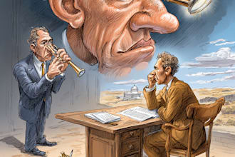 design a political cartoon or illustration