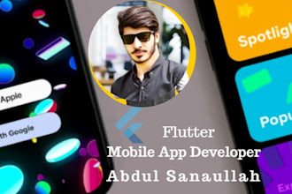 develop high quality flutter app, flutter firebase, figma to flutter UI design
