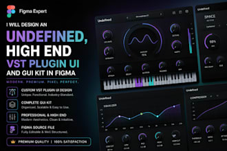 design an undefined, high end vst plugin UI and gui kit in figma