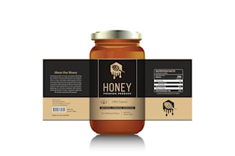 design a premium honey logo, honey packaging design