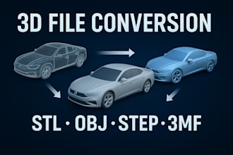 convert stl, obj, step, 3mf and cad files for 3d printing