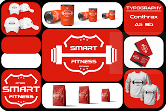 design modern minimalist fitness gym sports health yoga logo brand identity kit