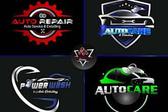 create auto detailing automotive car wash racing and mobile detailing logo