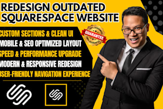 redesign outdated squarespace website edit to modern responsive design
