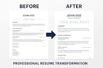 craft ats optimized resume for finance, operations manager data analyst