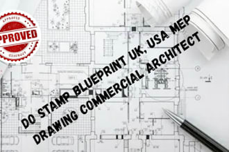 do stamp blueprint USA mep drawing commercial architect