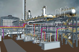 create industrial animation,3d gas plant, 3d petroleum plant,3d industrial plant