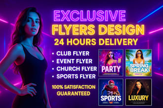 design event flyer, party flyer and club flyer