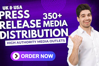 distribute UK, USA press release to top tier media outlets, PR distribution