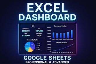 create excel or google sheets dashboards and KPI tracker