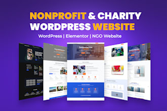 create wordpress nonprofit, charity, ngo, donation and fundraising websites