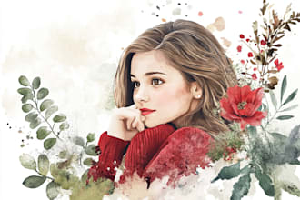 create digital watercolor illustration