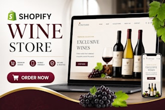 build a professional shopify wine, liquor, or beverage store