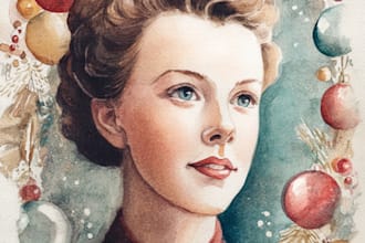 make a watercolor christmas portrait or illustration