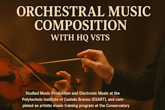 compose and produce orchestral sound tracks for films or games