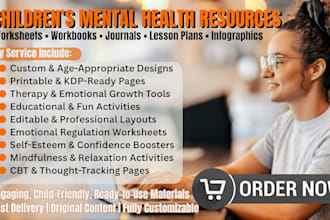 create kindergarten mental health worksheet, workbook, plan journal inforgrapics