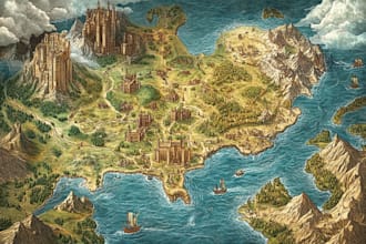 create custom fantasy map illustration