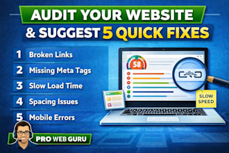 audit your website and suggest 5 quick fixes